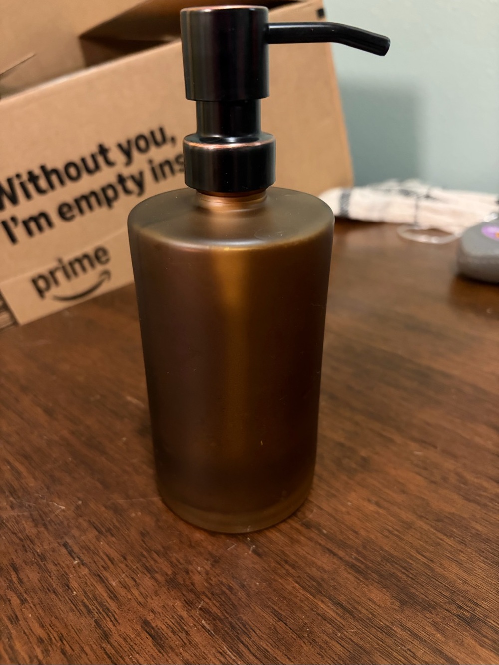 Bronze Glass Soap Dispenser Pump - Grove Co